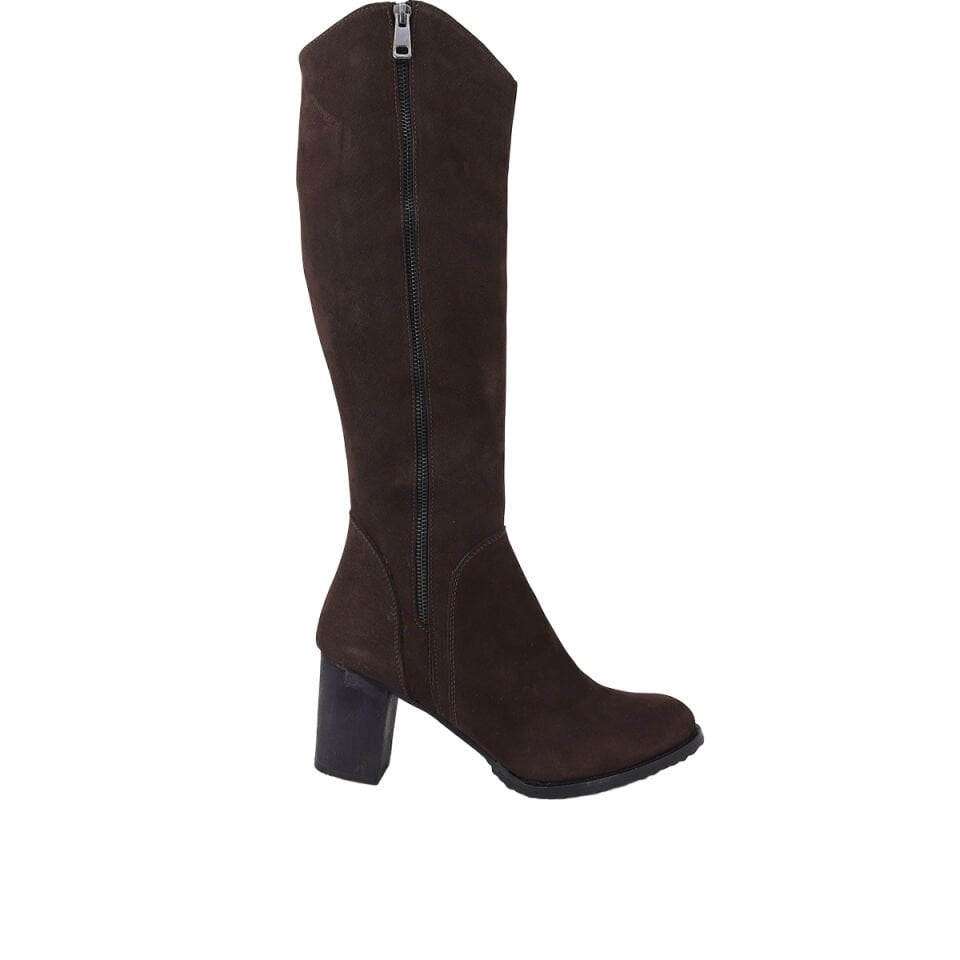 Hobby 26872N Kadın Topuklu Nubuk Deri Çizme