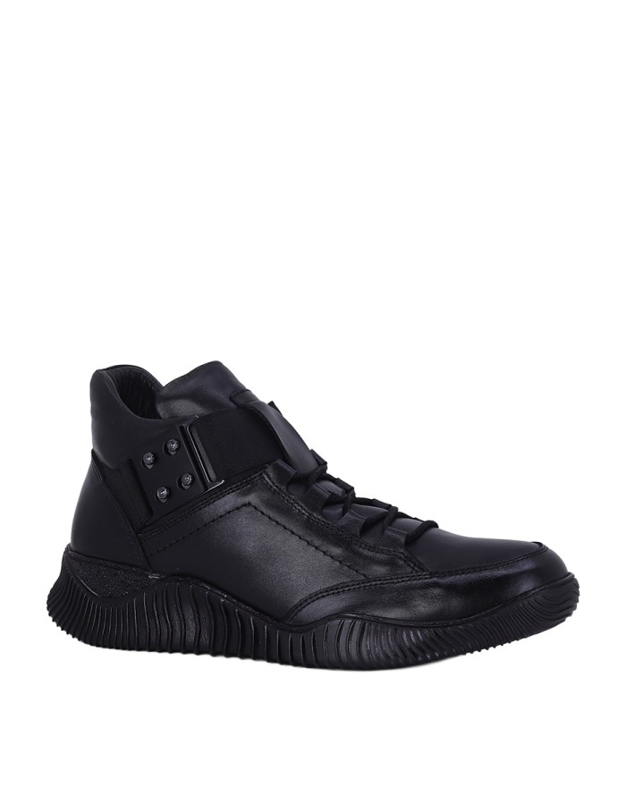 Kadın Hakiki Deri Zımba Detaylı Sneaker Bot Siyah - Albini 2610181 | GiyGitsin Kadın Hakiki Deri Zımba Detaylı Sneaker Bot Siyah - Albini 2610181 ürün görseli