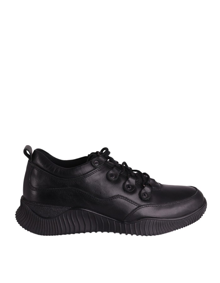 Albini Kadın Hakiki Deri Bağcıklı Tırtıklı Tabanlı Sneaker Siyah Albini Kadın Hakiki Deri Bağcıklı Tırtıklı Tabanlı Sneaker Siyah