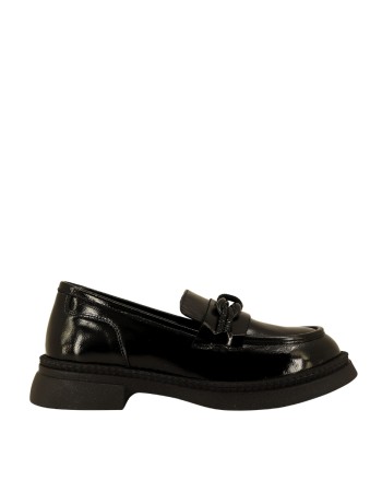 Kadın Hakiki Rugan Deri Zincirli Loafer Siyah - Albini 26101906R Kadın Hakiki Rugan Deri Zincirli Loafer Siyah - Albini 26101906R
