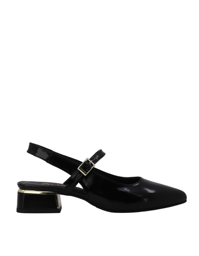 Albini Hakiki Rugan Deri Tokalı Slingback Kadın Topuklu Ayakkabı | ALB26109519YR