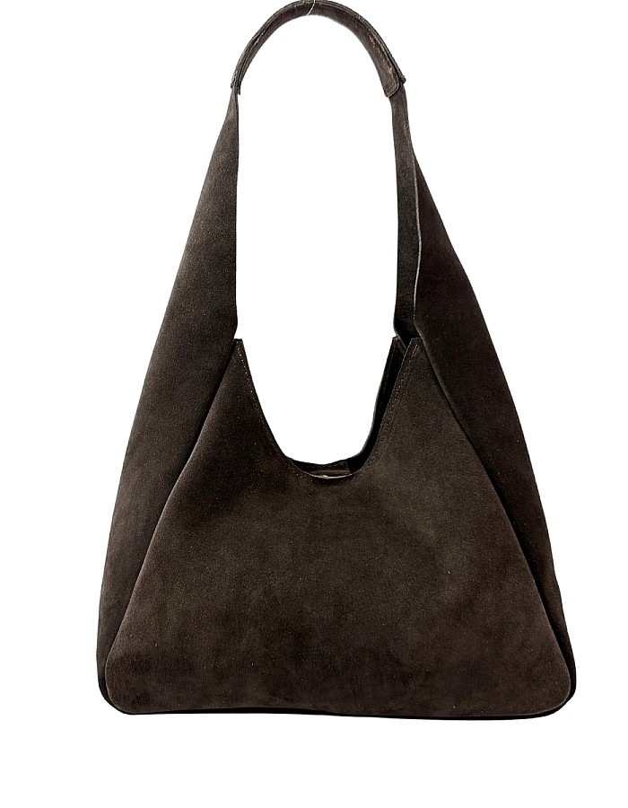 Hobby 26012S-Hakiki Süet Deri Kadın Omuz Çantası
