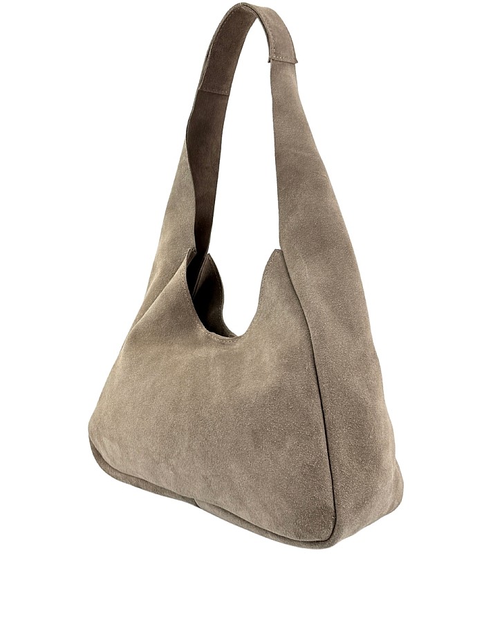 Hobby 26012S-Hakiki Süet Deri Kadın Omuz Çantası
