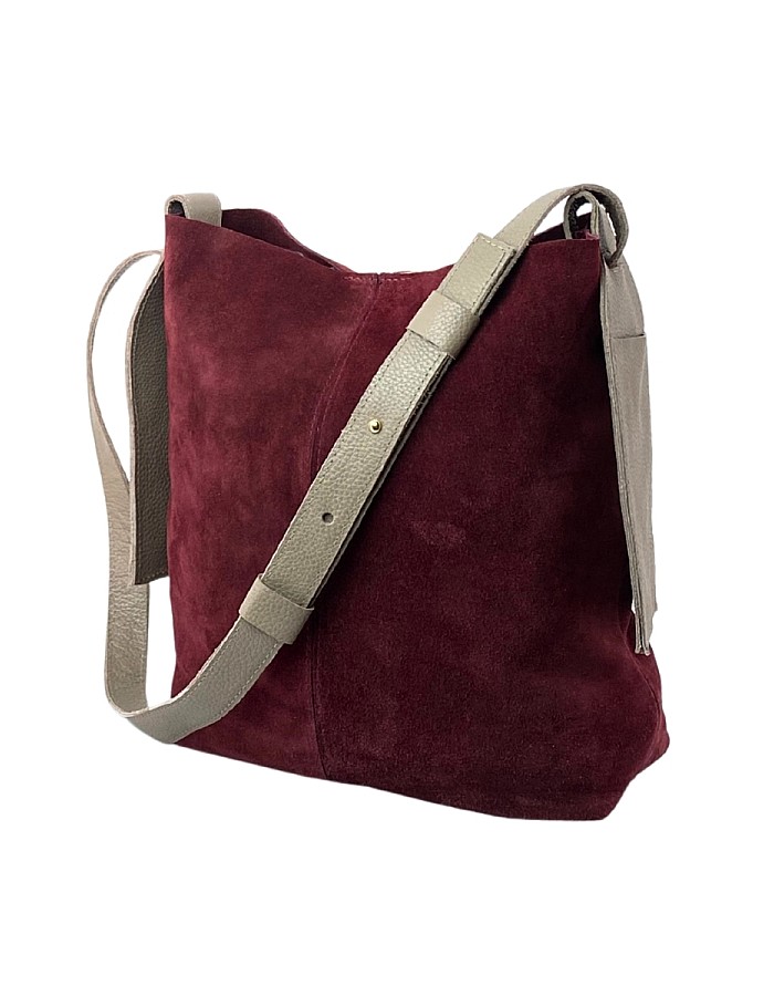 Hobby 26013S Hakiki Süet Deri Kadın Omuz Çantası 