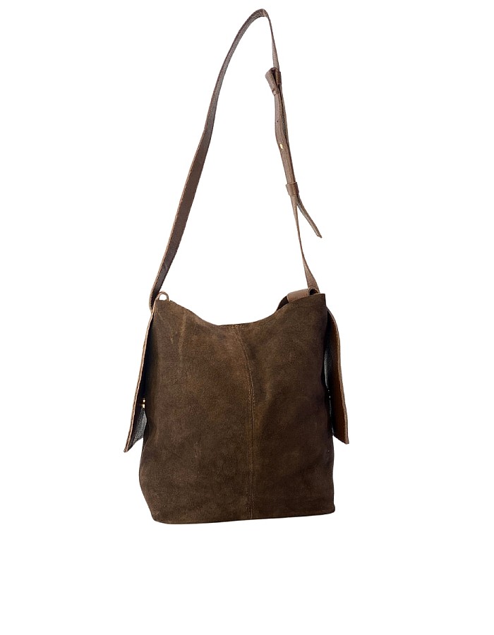 Hobby 26013S Hakiki Süet Deri Kadın Omuz Çantası 