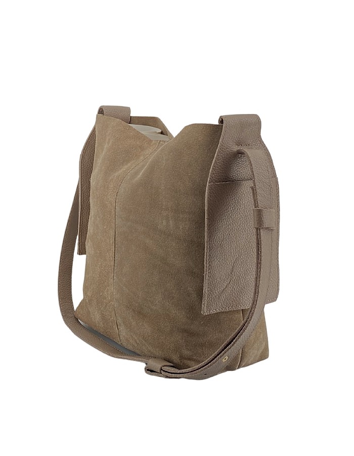 Hobby 26013S Hakiki Süet Deri Kadın Omuz Çantası 