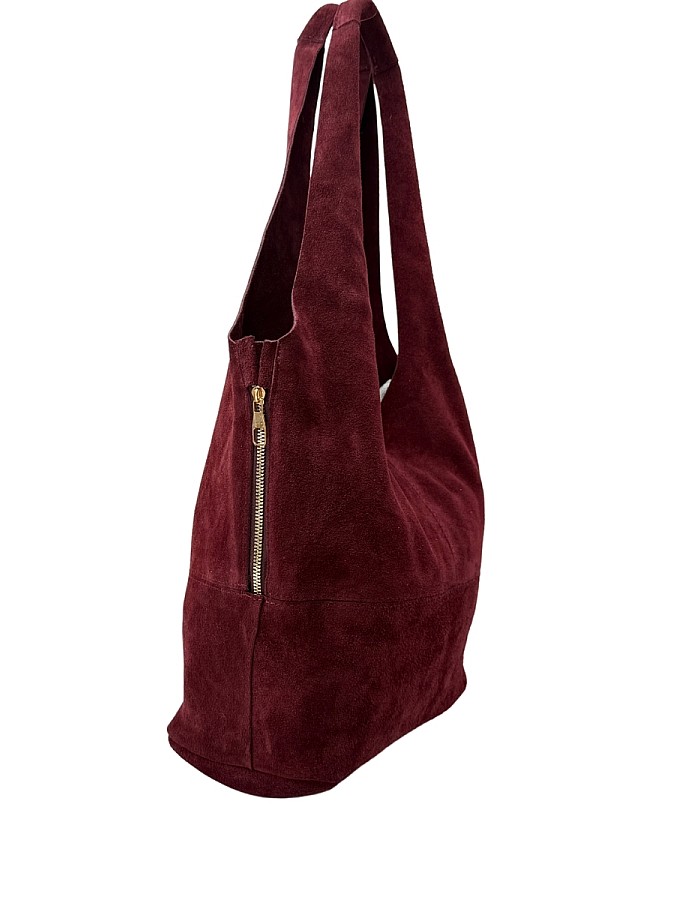 Hobby 26014 Hakiki Süet Deri Kadın Omuz Çantası