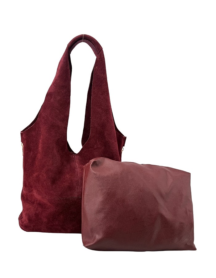 Hobby 26014 Hakiki Süet Deri Kadın Omuz Çantası