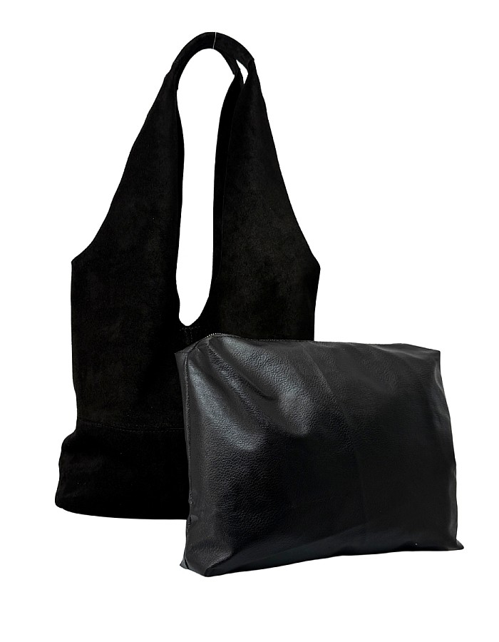 Hobby 26014 Hakiki Süet Deri Kadın Omuz Çantası