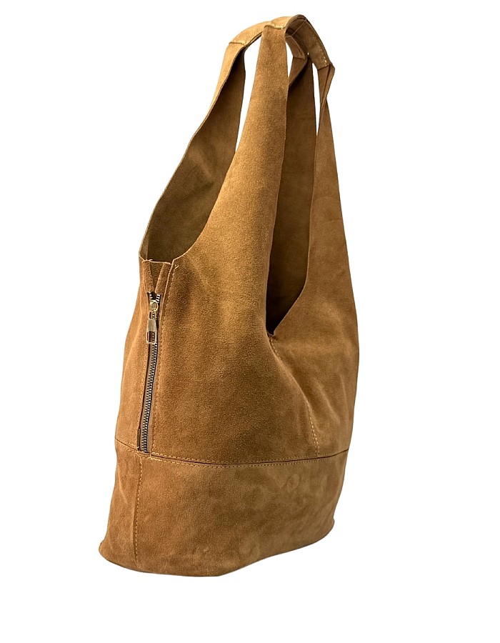 Hobby 26014 Hakiki Süet Deri Kadın Omuz Çantası