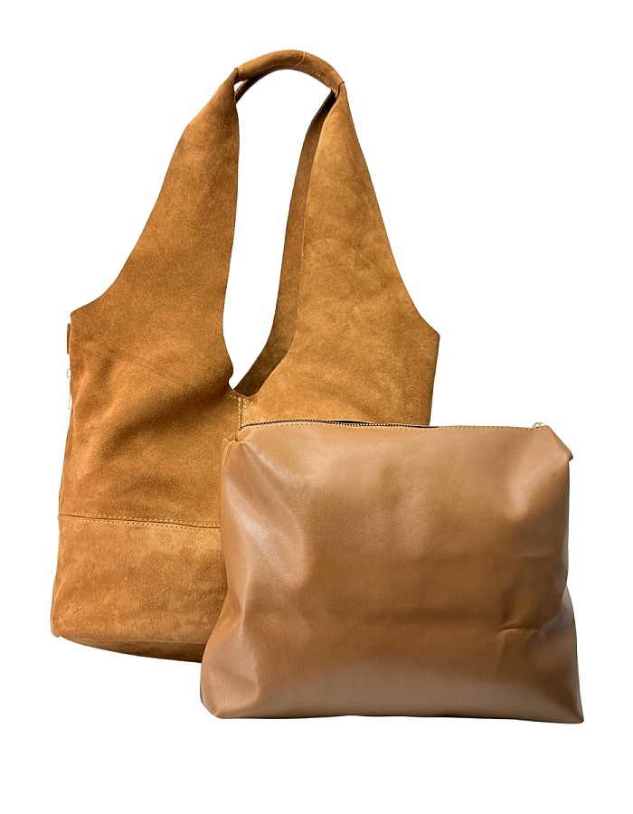 Hobby 26014 Hakiki Süet Deri Kadın Omuz Çantası