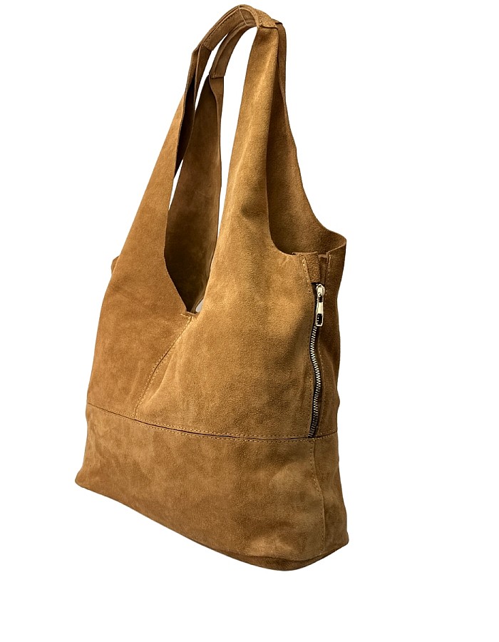 Hobby 26014 Hakiki Süet Deri Kadın Omuz Çantası