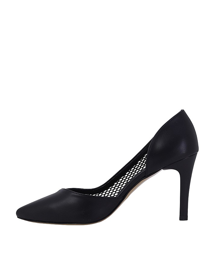  Hobby 26757 Deri Stiletto Kadın Ayakkabı File Detaylı 