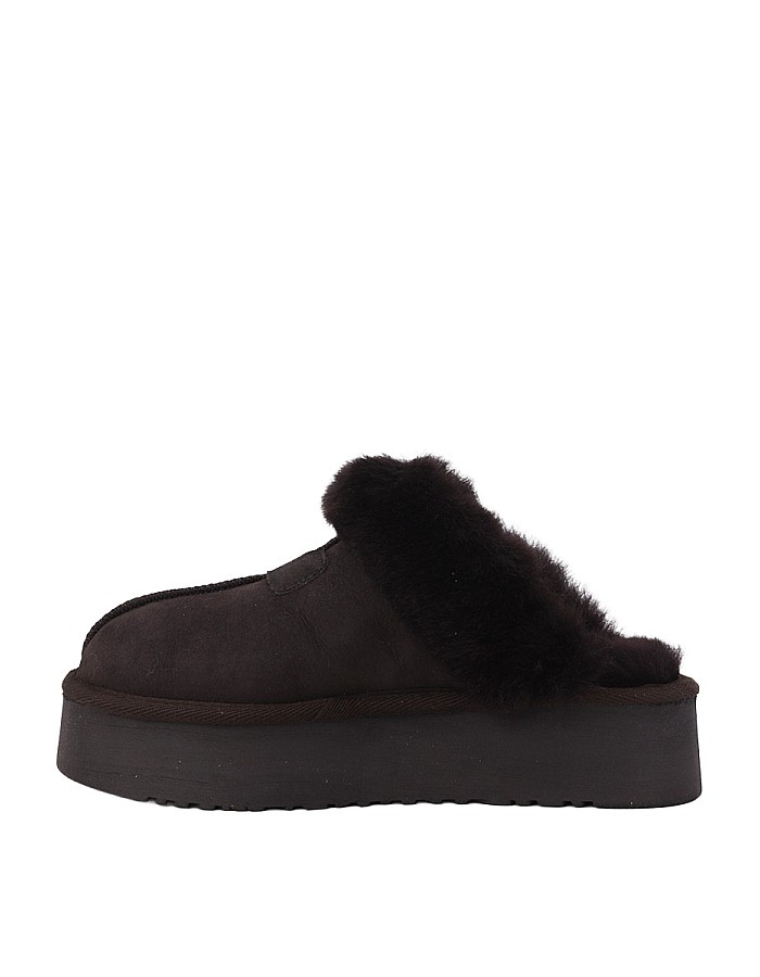 Hobby 26610 Hakiki Süet Deri Kürklü Topuklu Kadın Terlik