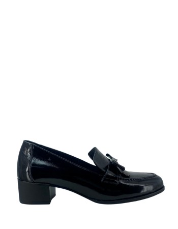 Kadın Hakiki Rugan Deri Fiyonklu Topuklu Loafer - Albini 26101337R