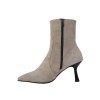 Hobby Hb2660s Hakiki Süet Deri Kadın Topuklu Bot