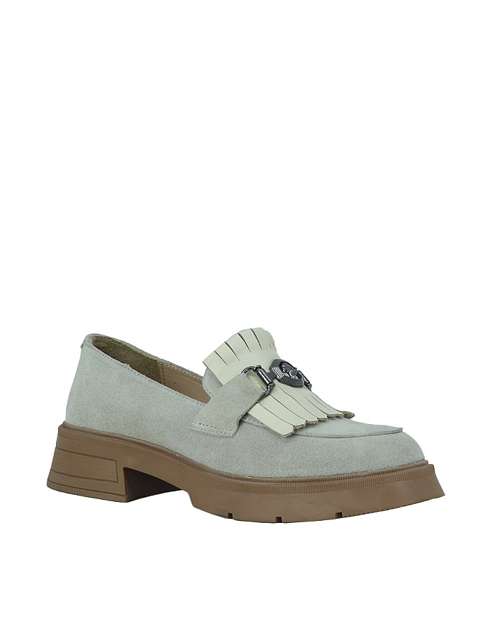  Disparita 257003 Hakiki Deri Loafer Kadın Ayakkabı Tokalı Fırfırlı