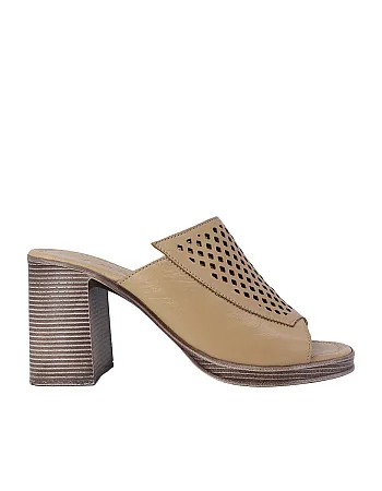 Albini 26Y1101026 Hakiki Deri Topuklu Kadın Terlik