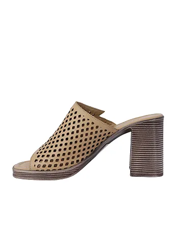 Albini 26Y1101026 Hakiki Deri Topuklu Kadın Terlik